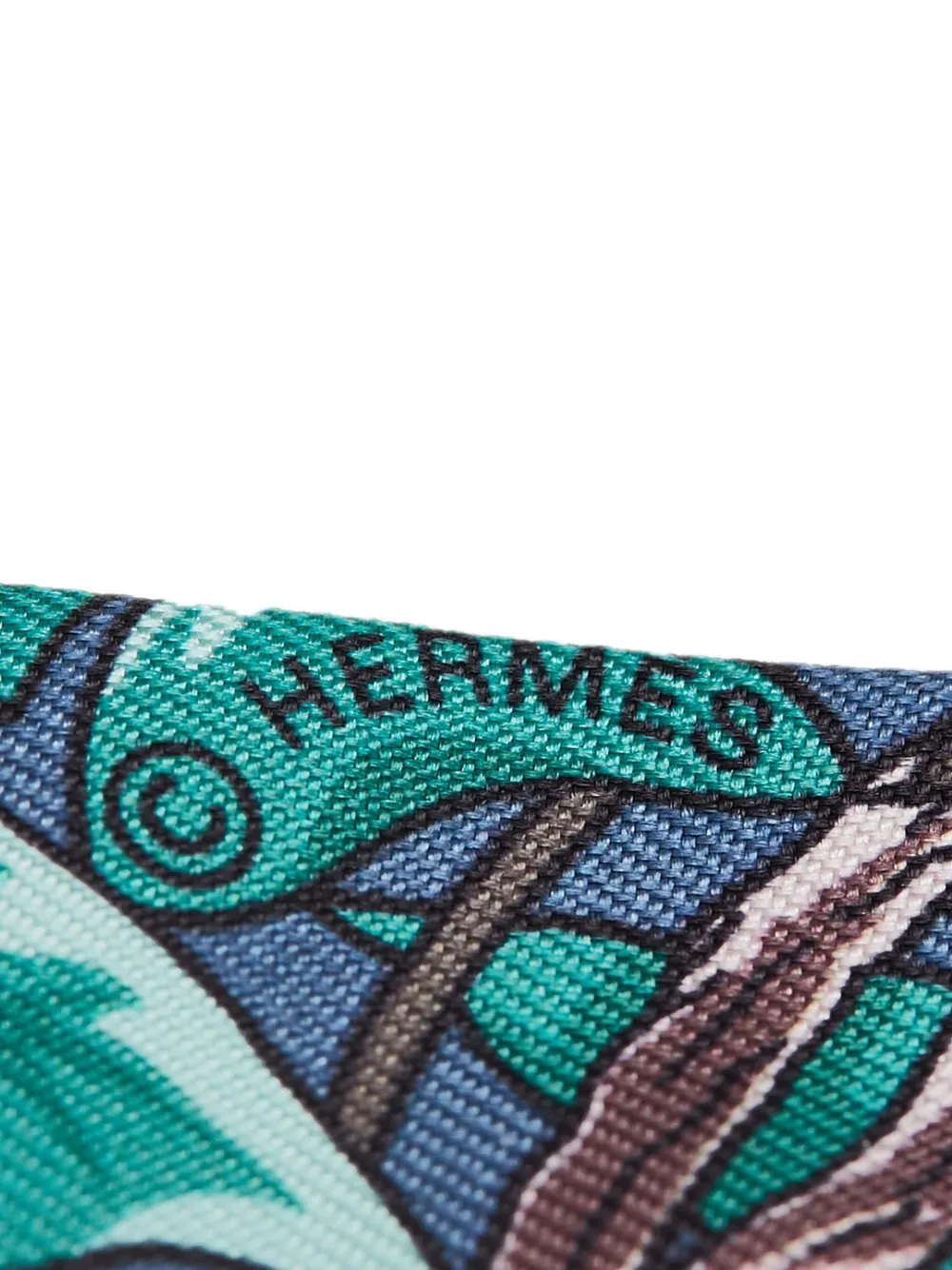 Pre-owned Hermes 2010-2025 Jungle Love Love Doll Silk Twilly Scarf Scarves In Blue
