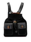 Gucci Pre-Owned 20th Century Suede Bamboo backpack - Black