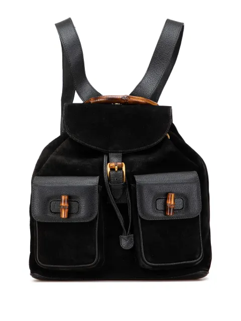 Gucci Pre-Owned 20th Century Suede Bamboo backpack