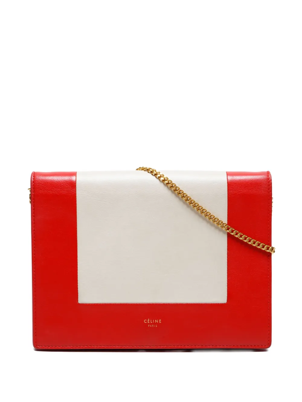 Pre-owned Celine 2000-2020s Frame Chain Shoulder Bag In Neutral