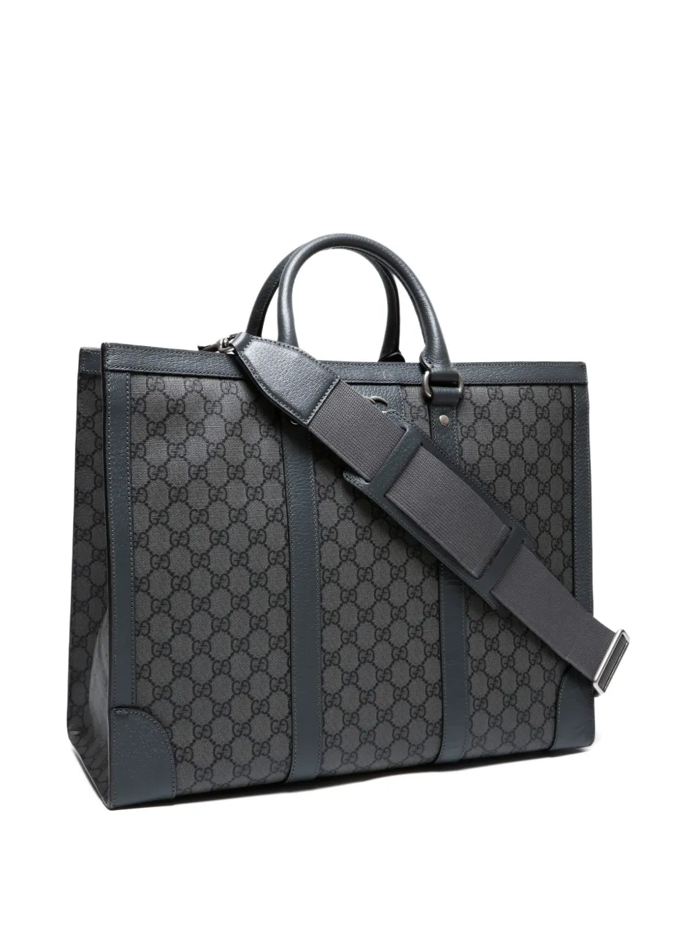 Pre-owned Gucci 2015-2020 Large Ophidia Tote Bag In Gray