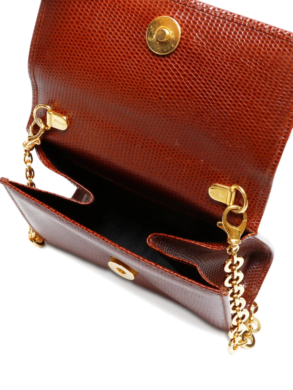 Pre-owned Ferragamo 2000-2015 Vara Bow Shoulder Bag In Brown