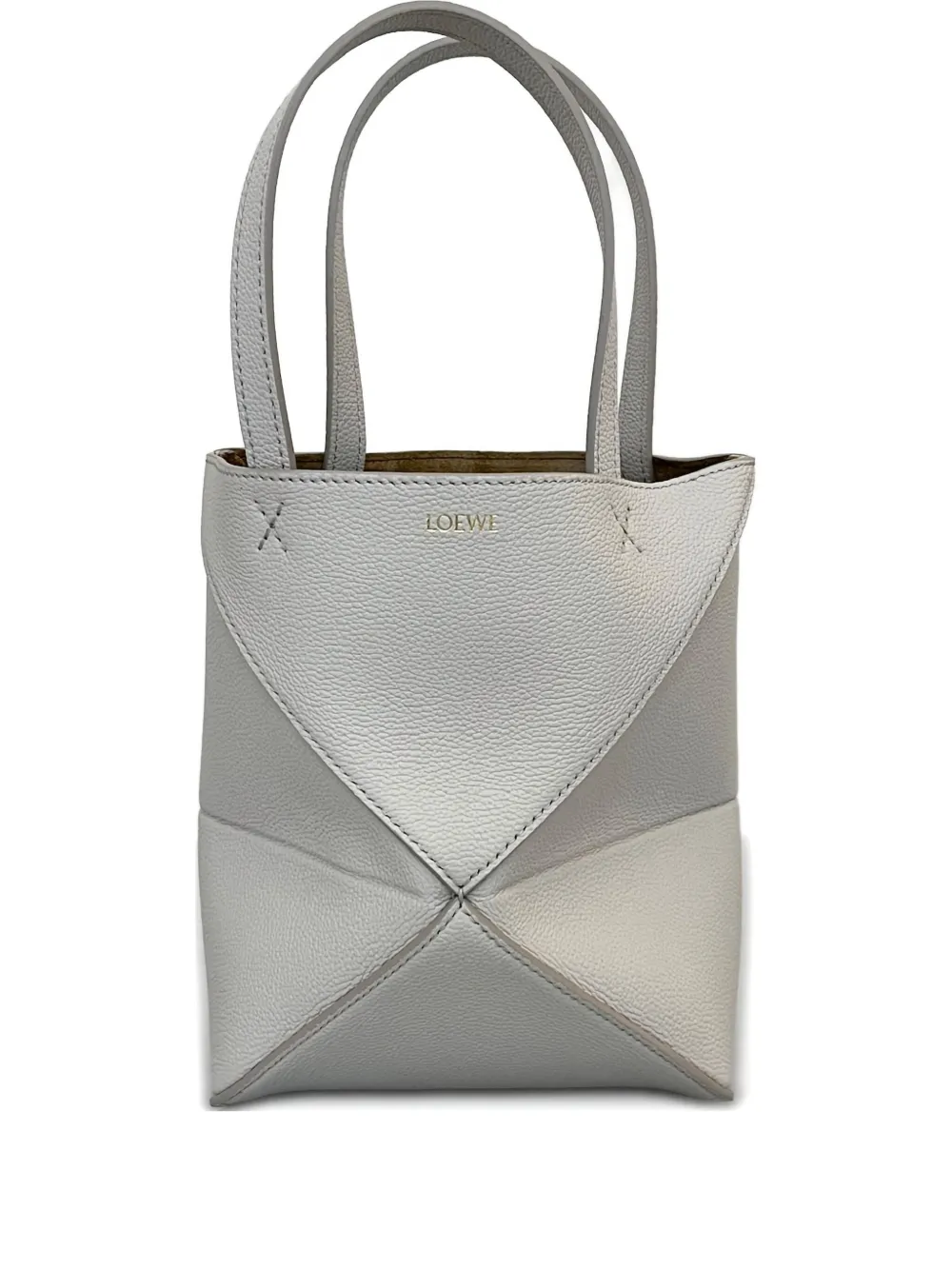 Loewe Mini Puzzle Fold Tote Bag In Gray