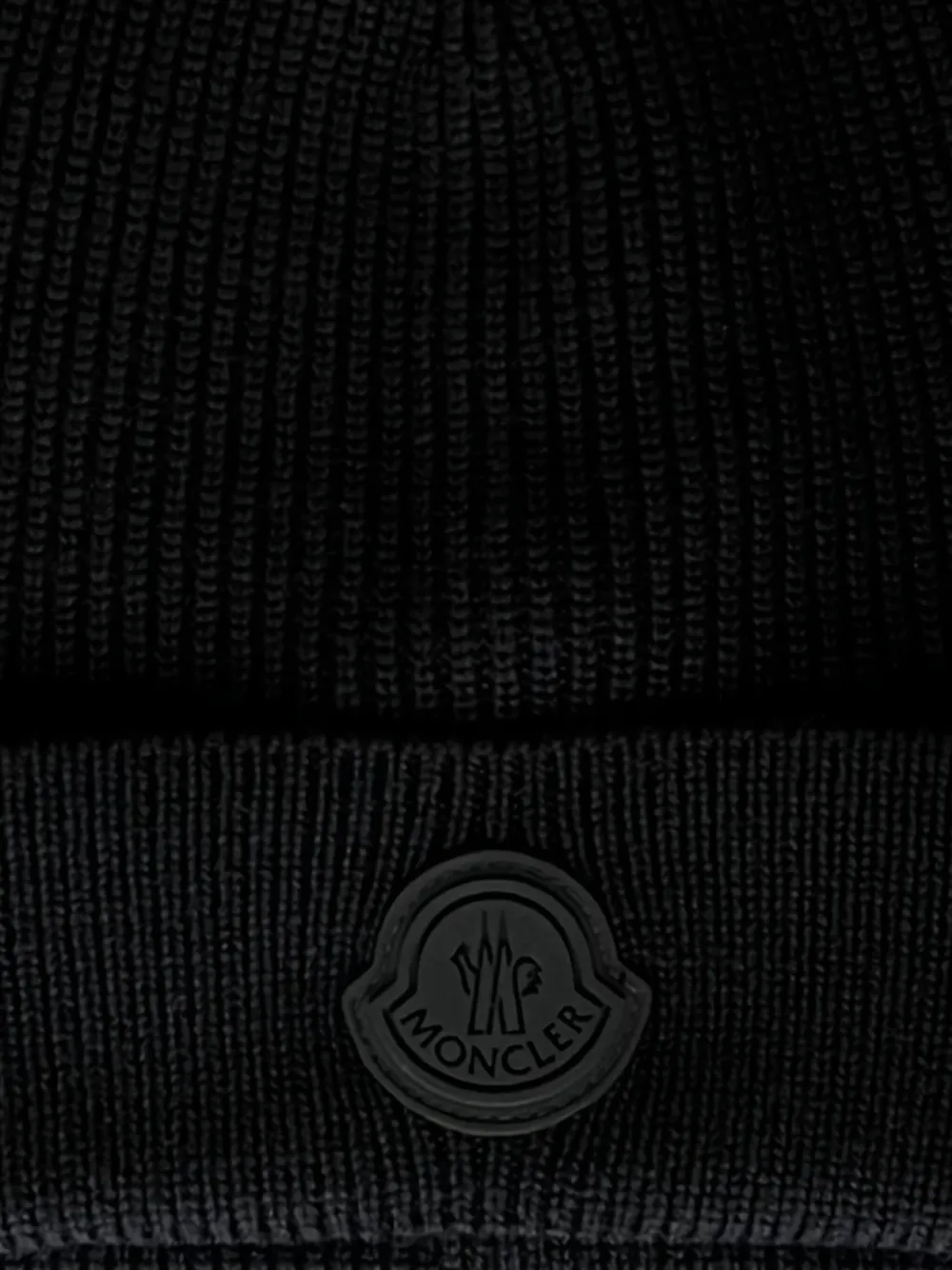 Moncler ribbed logo beanie hat | Image 2