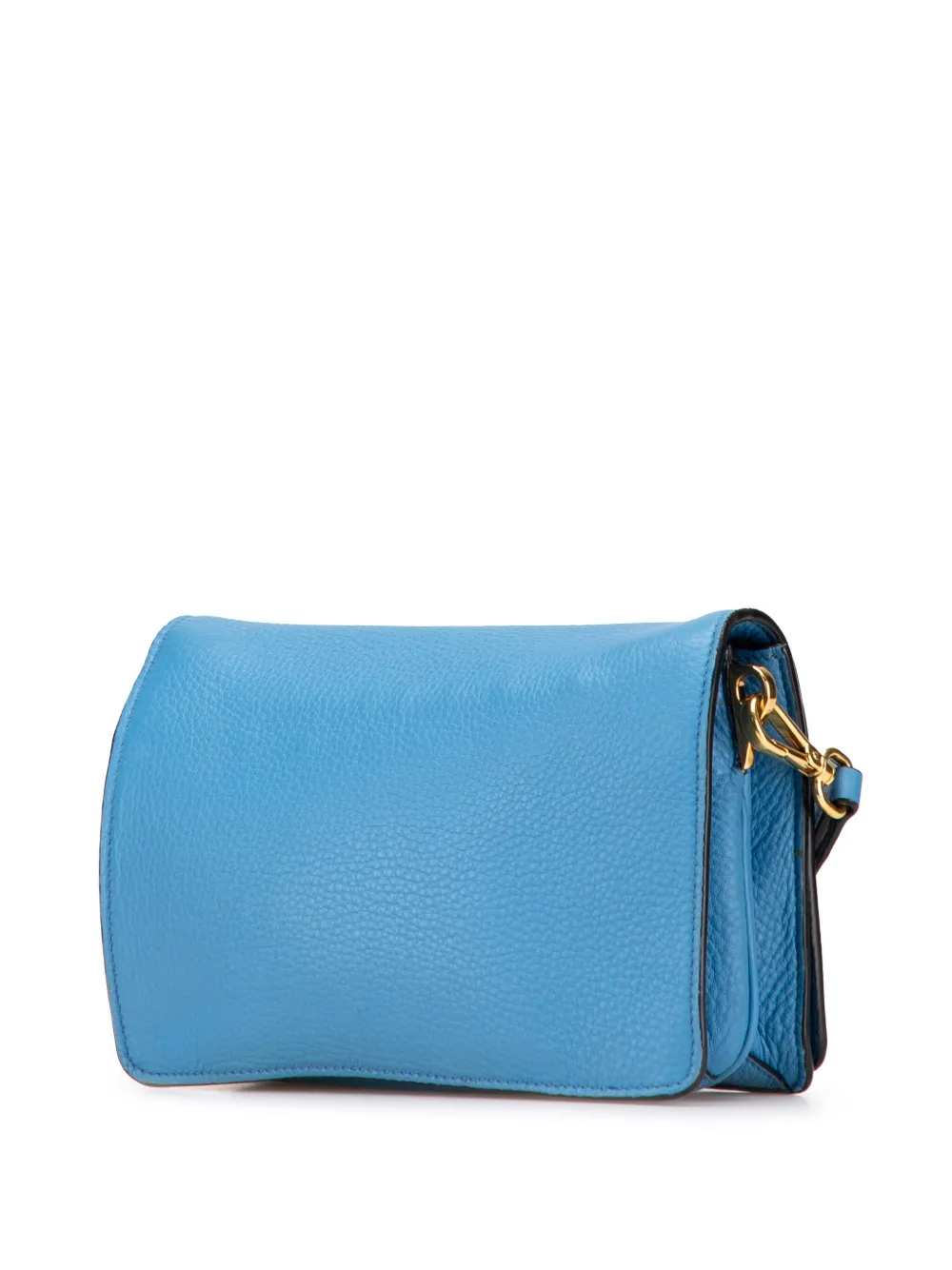 Pre-owned Prada 2010-2025 Vitello Daino Flap Crossbody Bag In Blue