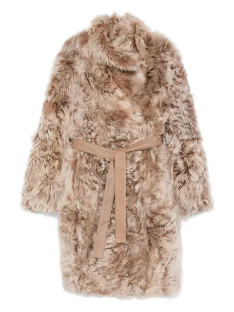Yves Salomon shearling belted coat