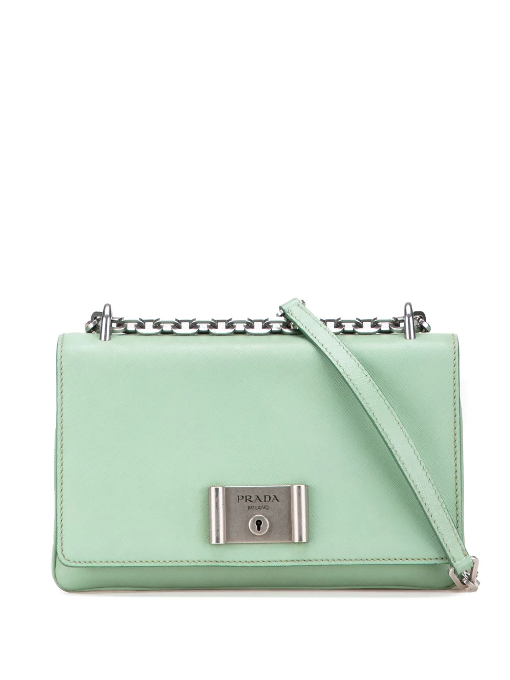 Prada Pre-Owned 2013-2022 Saffiano Lux Chain Lock Flap crossbody bag | Green | Image 1