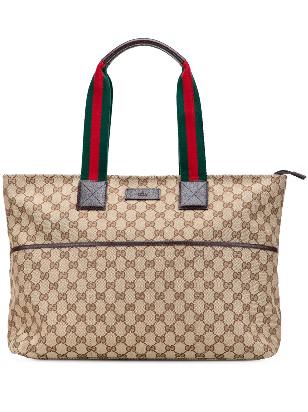 グッチ　GG柄　キャンパストートバッグ GGキャンバス マキシ トートバッグ ベージュ＆ダークブラウン GG