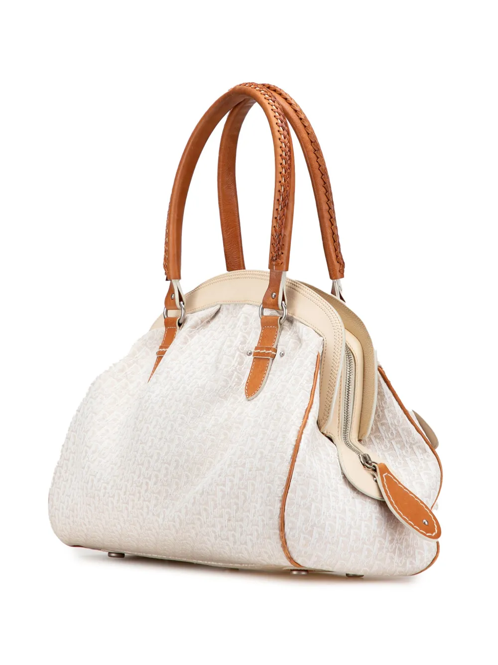 Pre-owned Dior 2006 Large Issimo Trotter Canvas My  Frame Pocket Handbag In Brown