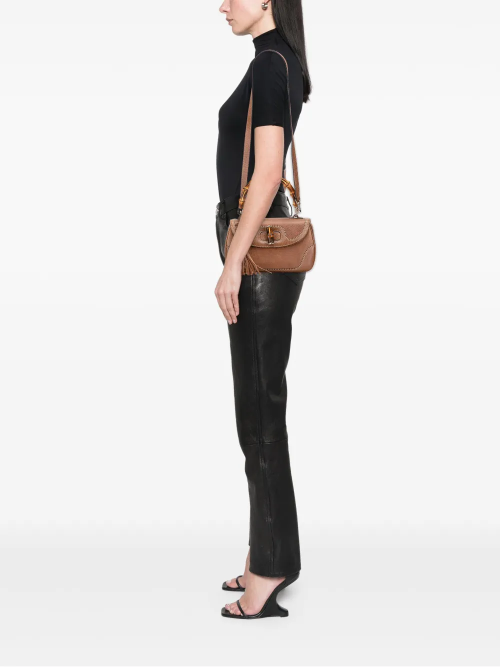 Gucci Pre-Owned 2016-2025 Medium Calfskin New Bamboo Top Handle Bag satchel | Pre-Owned | Image 2