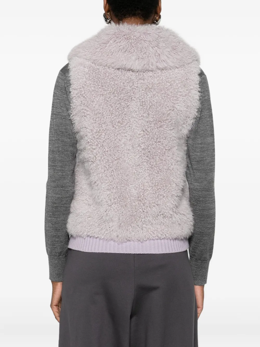 Yves Salomon Textured Gilet In Purple
