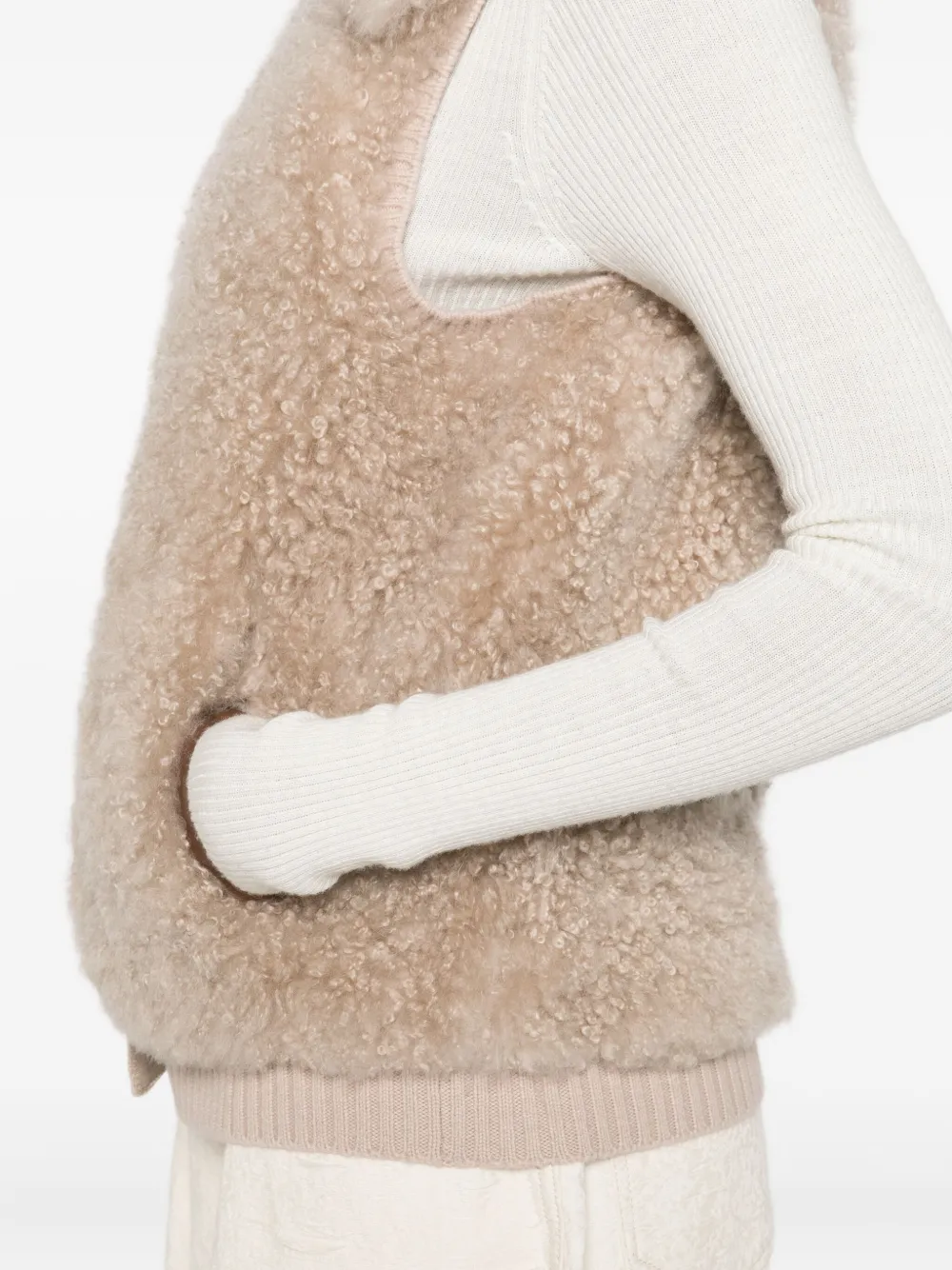 Yves Salomon Textured Gilet In Neutral