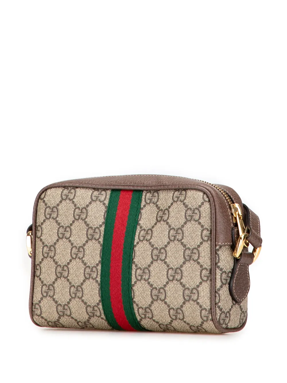 Pre-owned Gucci 2000-2015 Mini Gg Supreme Ophidia Crossbody Bag In Brown