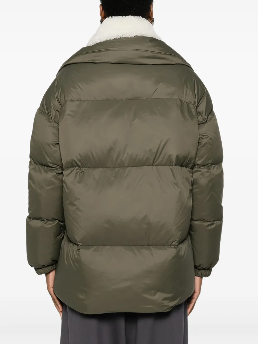 Yves Salomon Fleece-collar Jacket In Green
