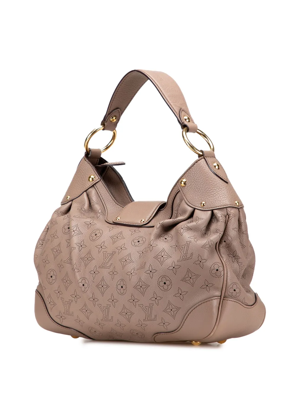 Pre-owned Louis Vuitton 1990-2025 Monogram Mahina Solar Pm Shoulder Bag In Brown