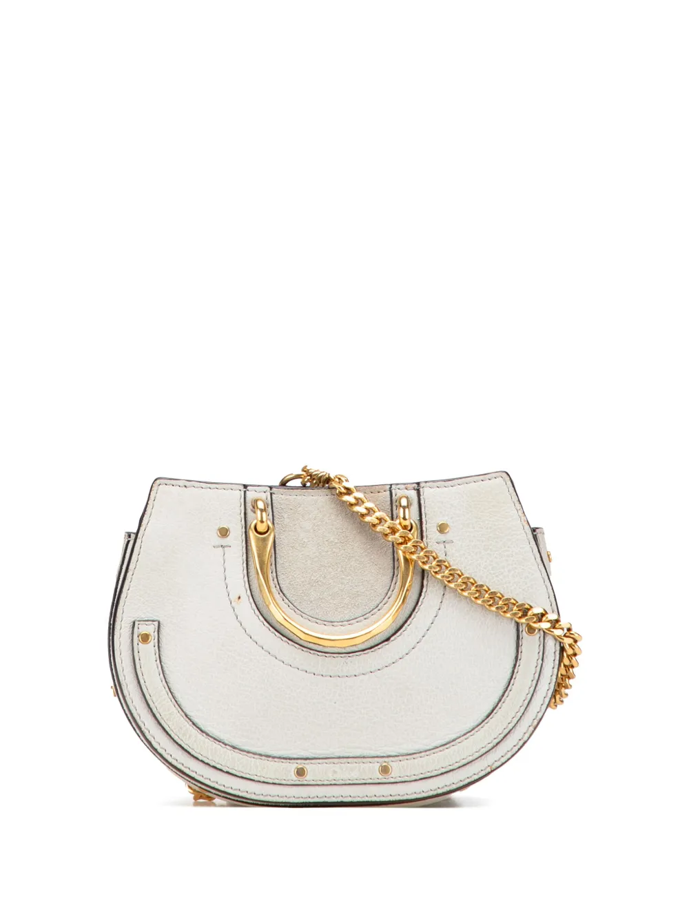 Chloé Pre-Owned 2010-2025 Mini Calfskin Suede Pixie Signature satchel | White | Image 1