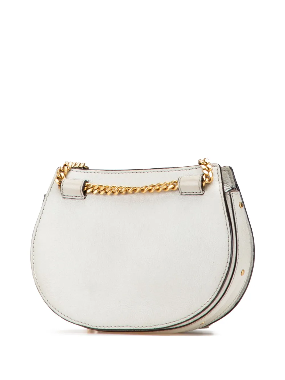 Pre-owned Chloé 2010-2025 Mini Calfskin Suede Pixie Signature Satchel In White