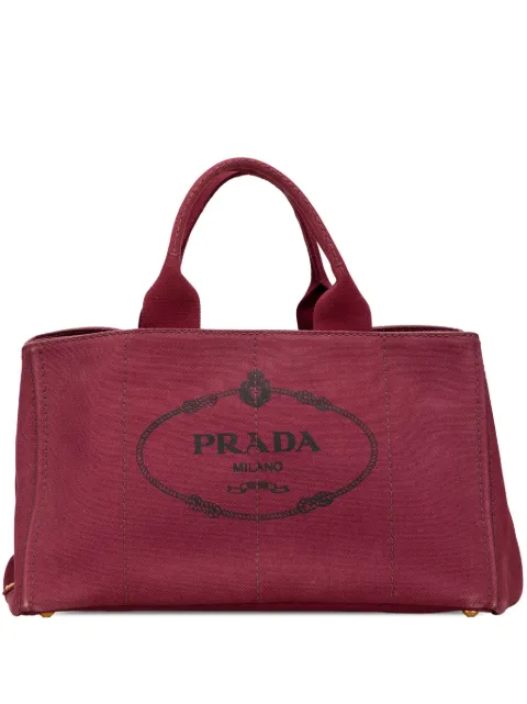 Prada Pre-Owned 2013-2025 Large Canvas Canapa Logo satchel