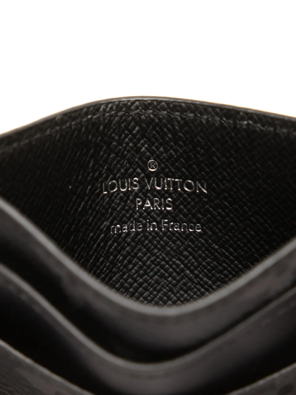 Pre-owned Louis Vuitton 2017 Monogram Eclipse Double Card Holder In Black