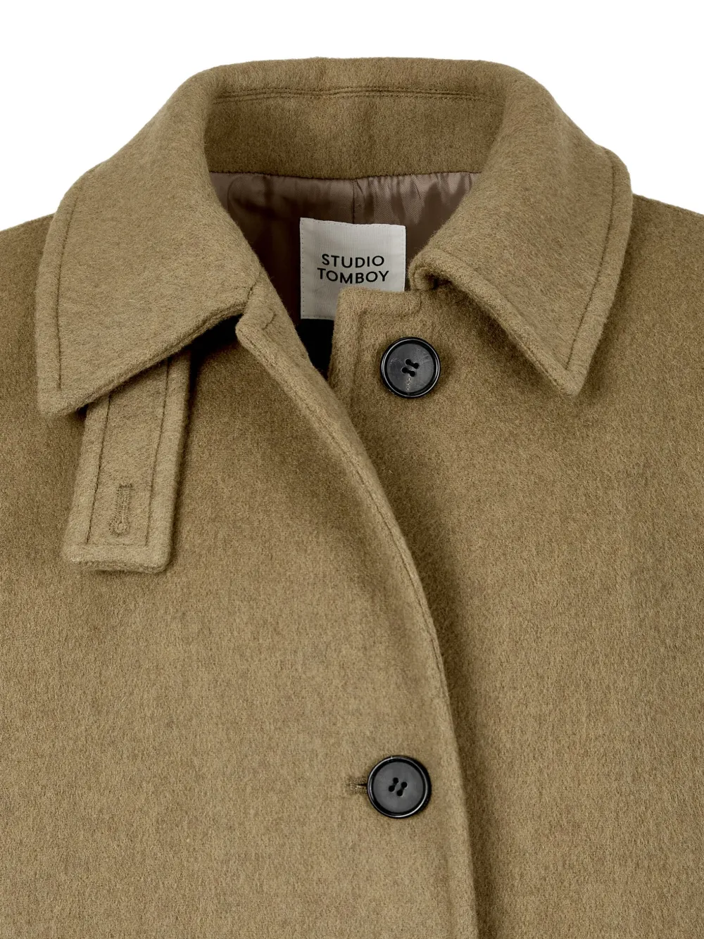 Studio Tomboy Single-breasted Felted Coat In Brown