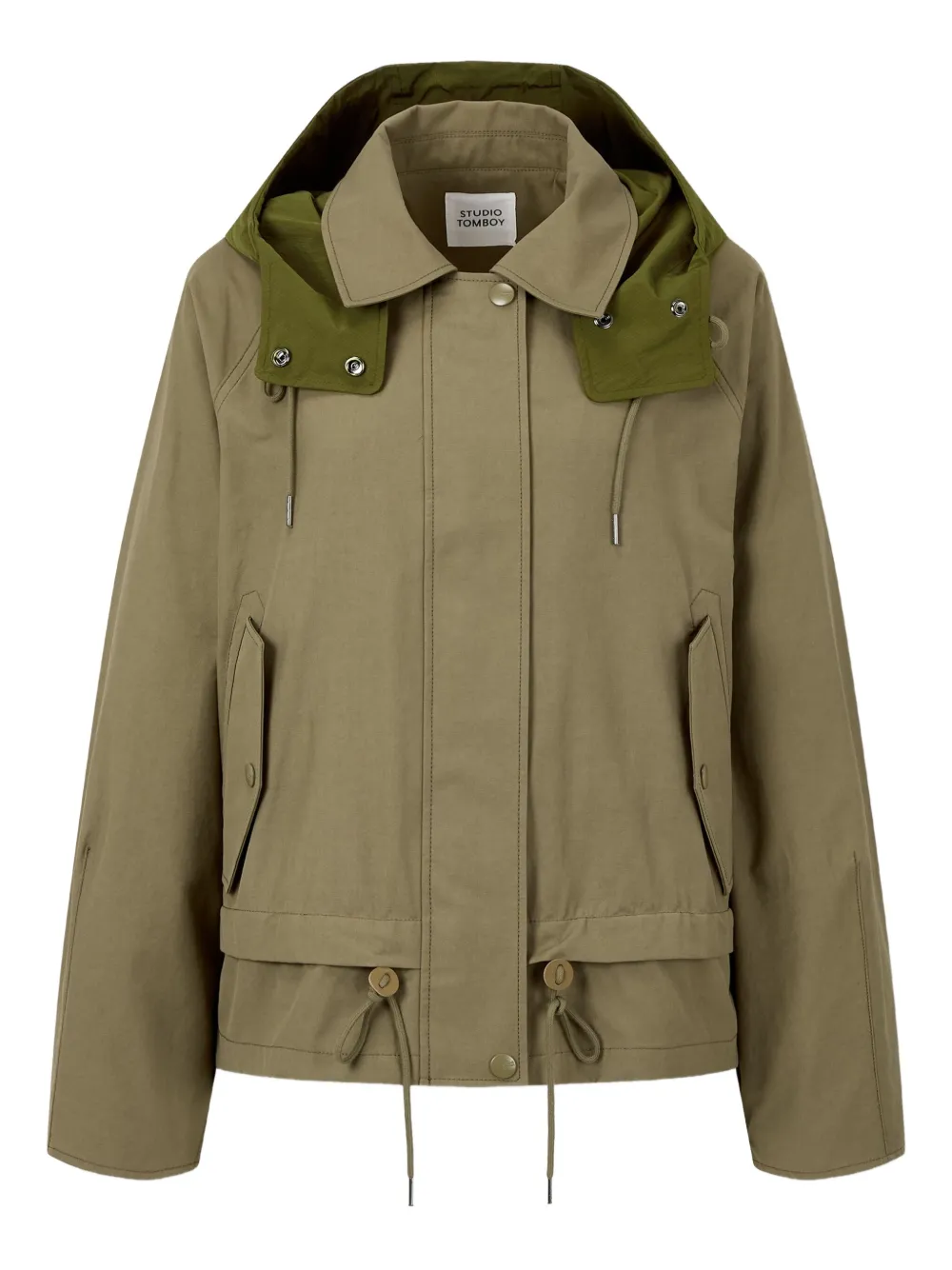 STUDIO TOMBOY layered hooded jacket | Green | Image 1
