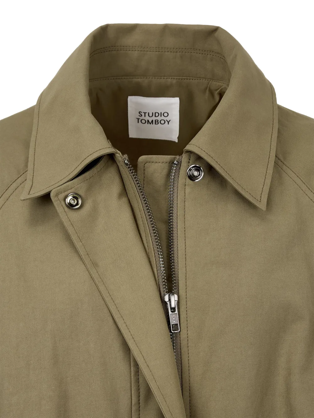 Studio Tomboy Layered Hooded Jacket In Green