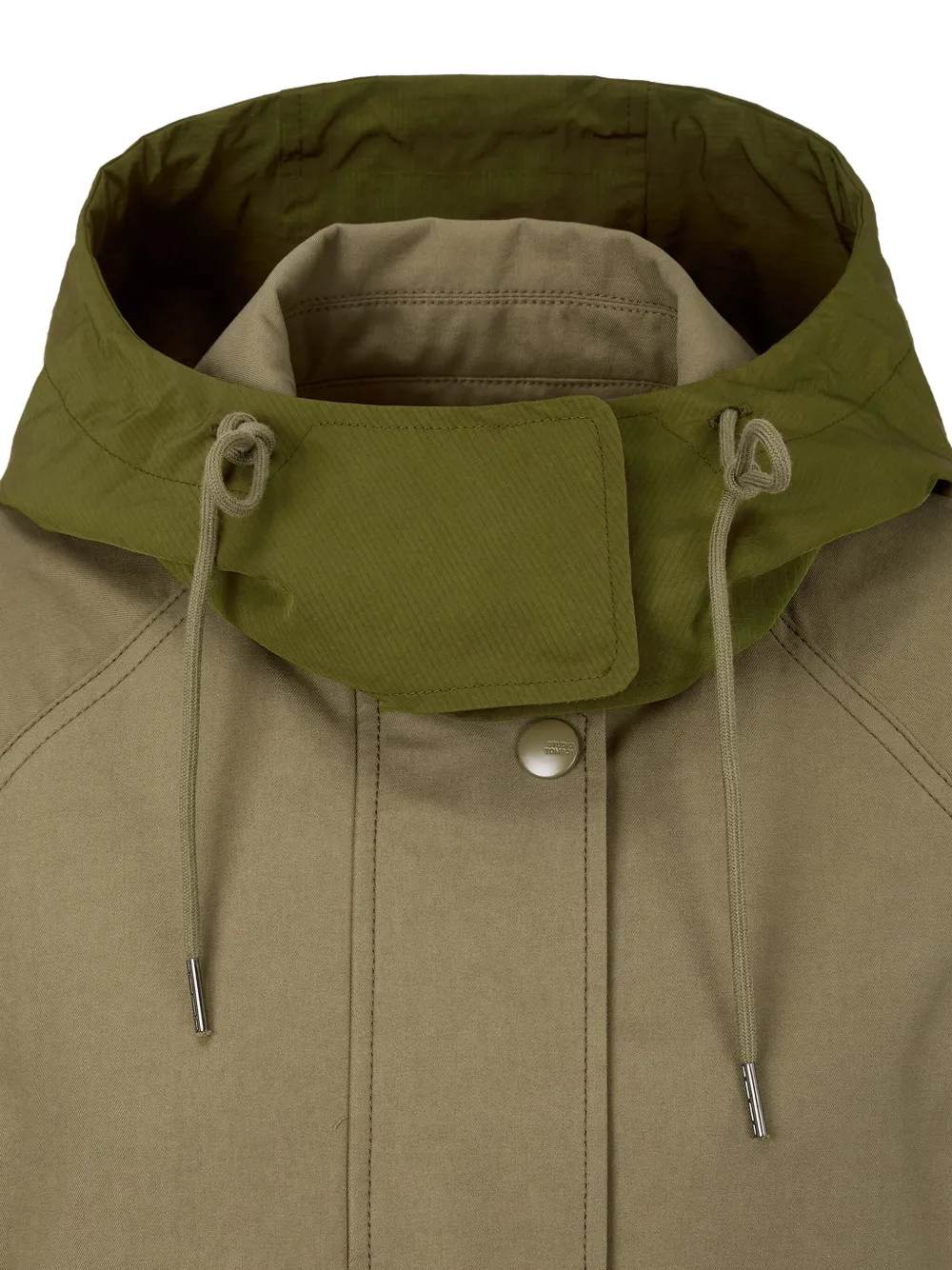 Studio Tomboy Layered Hooded Jacket In Green