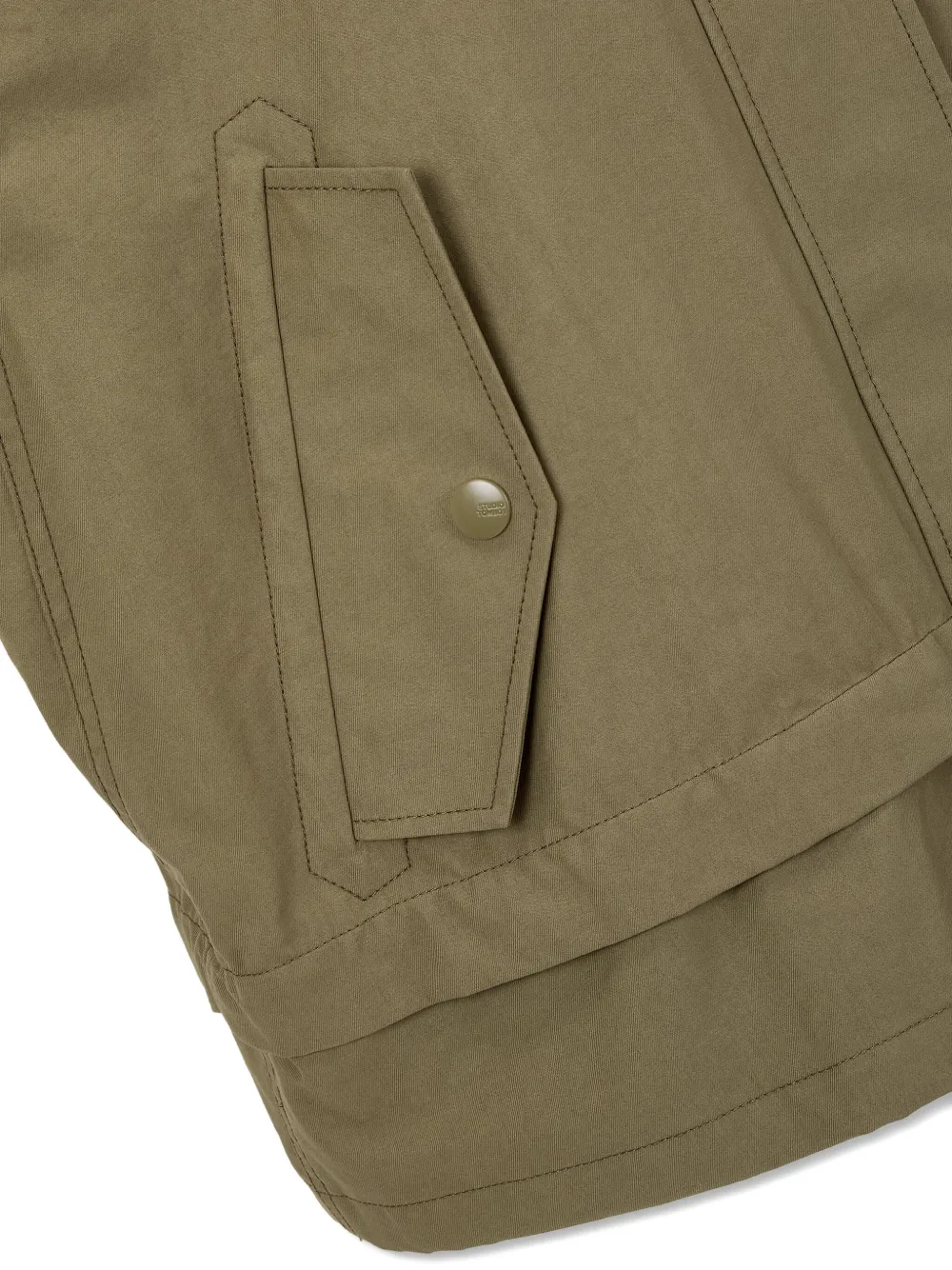 Studio Tomboy Layered Hooded Jacket In Green