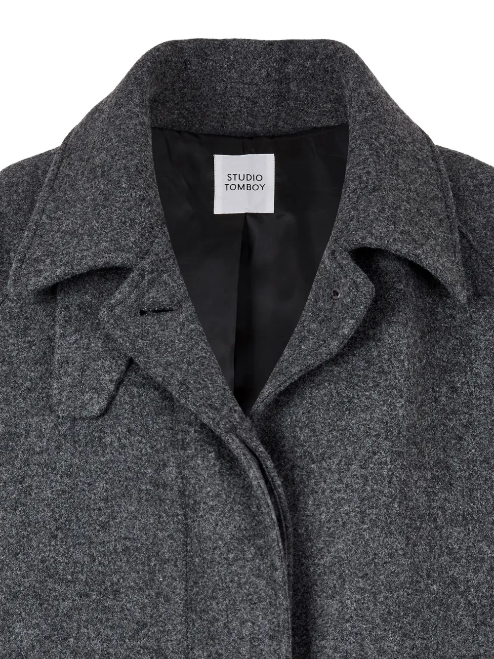 Studio Tomboy Balmacaan Single-breasted Coat In Gray