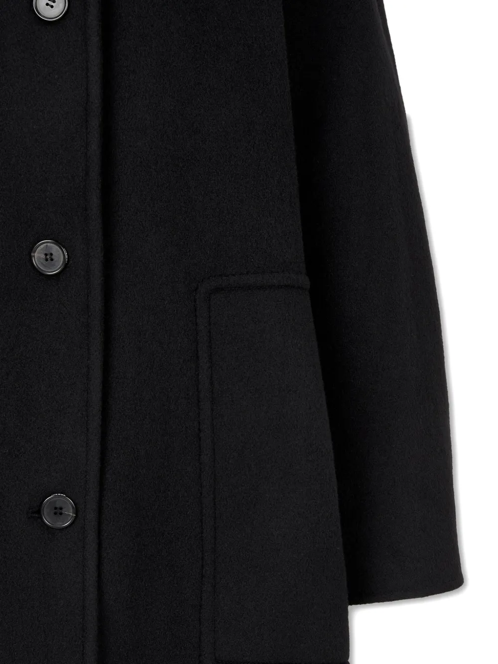 Studio Tomboy Single-breasted Felted Coat In Black