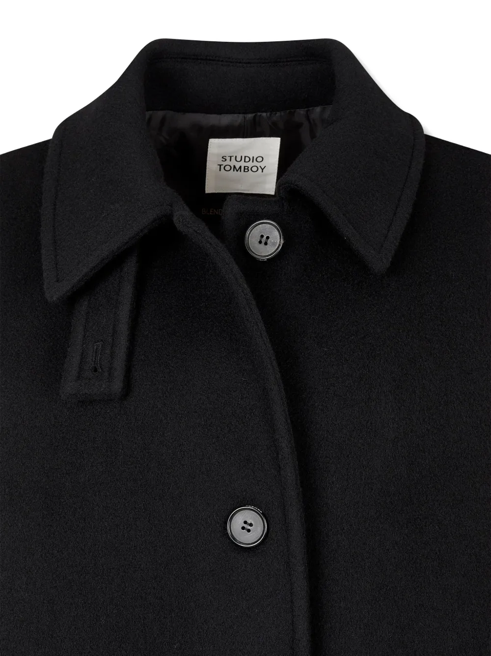 Studio Tomboy Single-breasted Felted Coat In Black