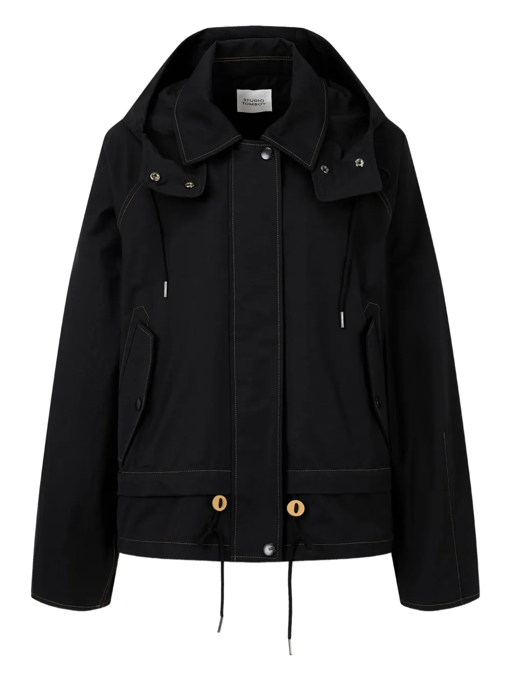 STUDIO TOMBOY layered hooded jacket | Black | Image 1