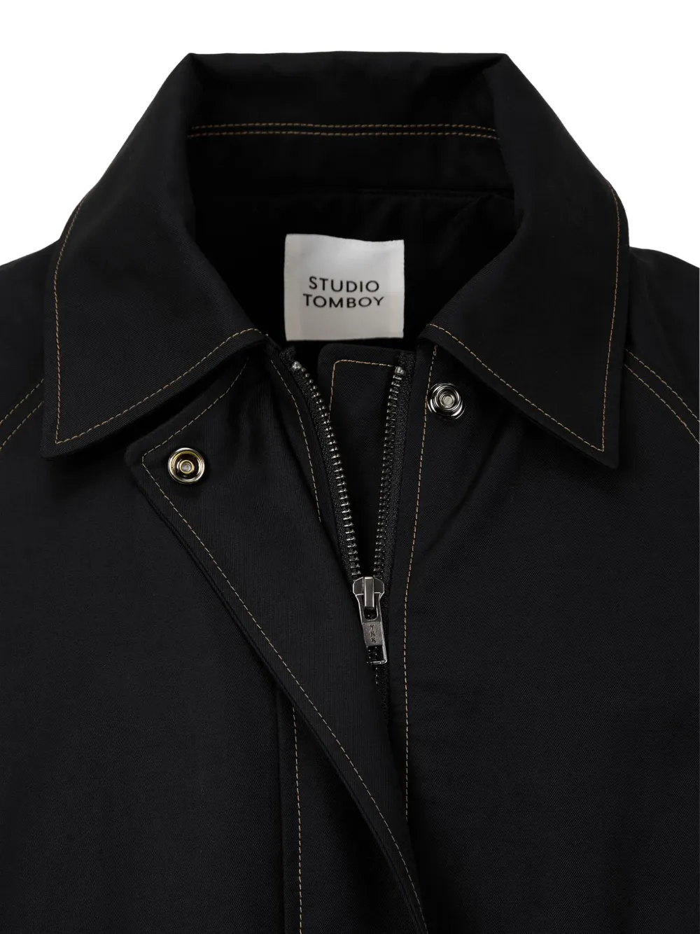 Studio Tomboy Layered Hooded Jacket In Black