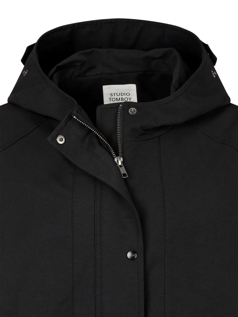 Studio Tomboy Layered Hooded Jacket In Black