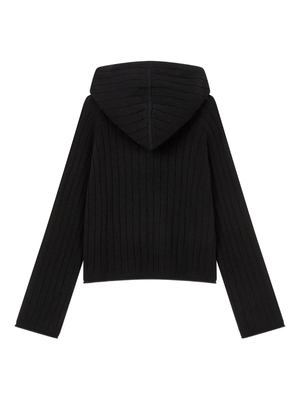 Studio Tomboy Ribbed-knit Hoodie In Black