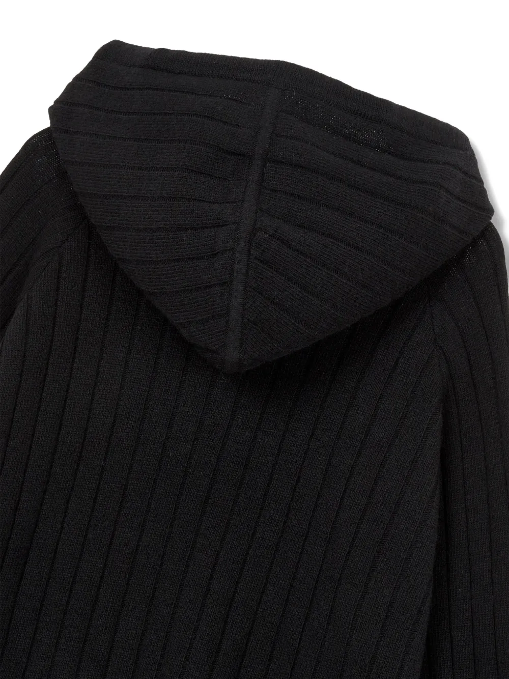 Studio Tomboy Ribbed-knit Hoodie In Black