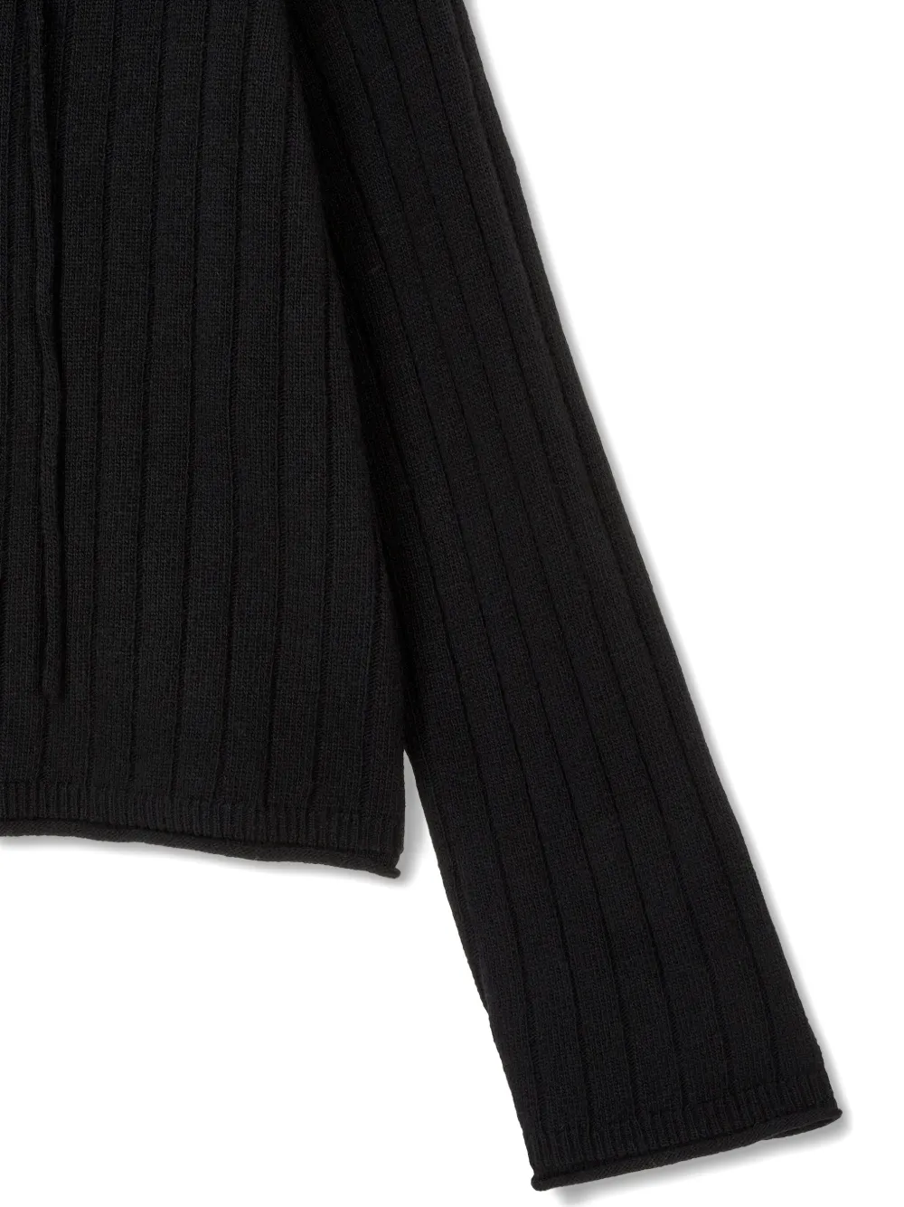 Studio Tomboy Ribbed-knit Hoodie In Black