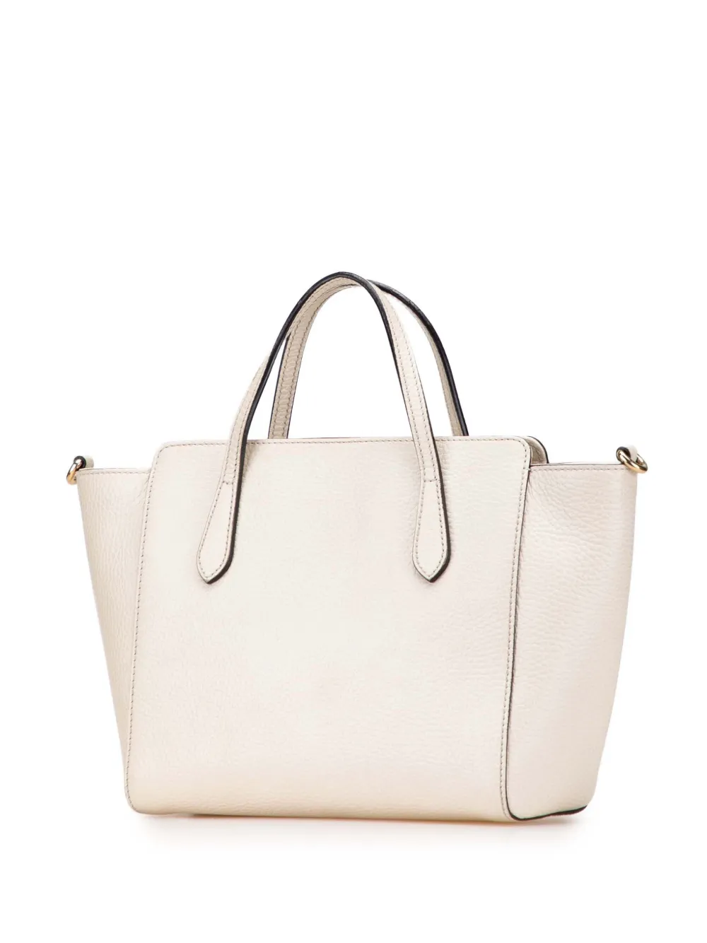 Pre-owned Gucci 2000-2015 Mini Leather Swing Satchel In White