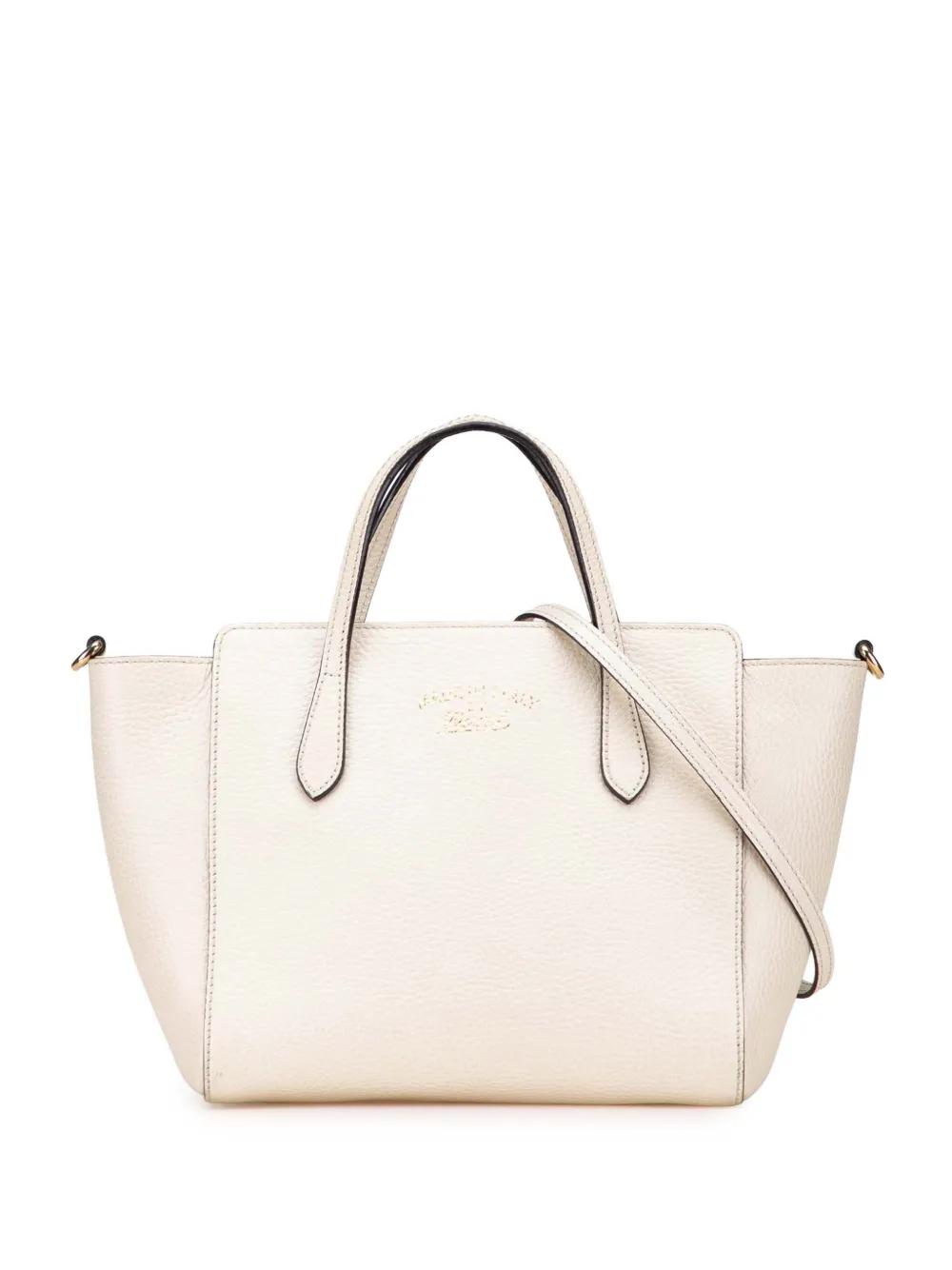 Pre-owned Gucci 2000-2015 Mini Leather Swing Satchel In White