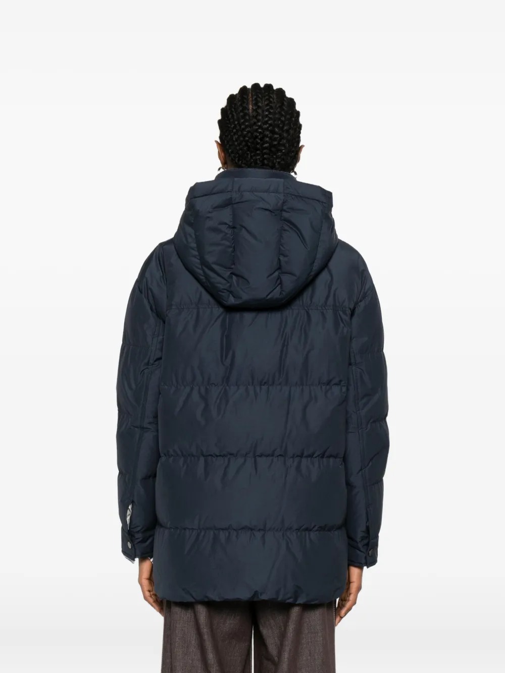 Brunello Cucinelli Hooded Flap-pocket Jacket In Blue