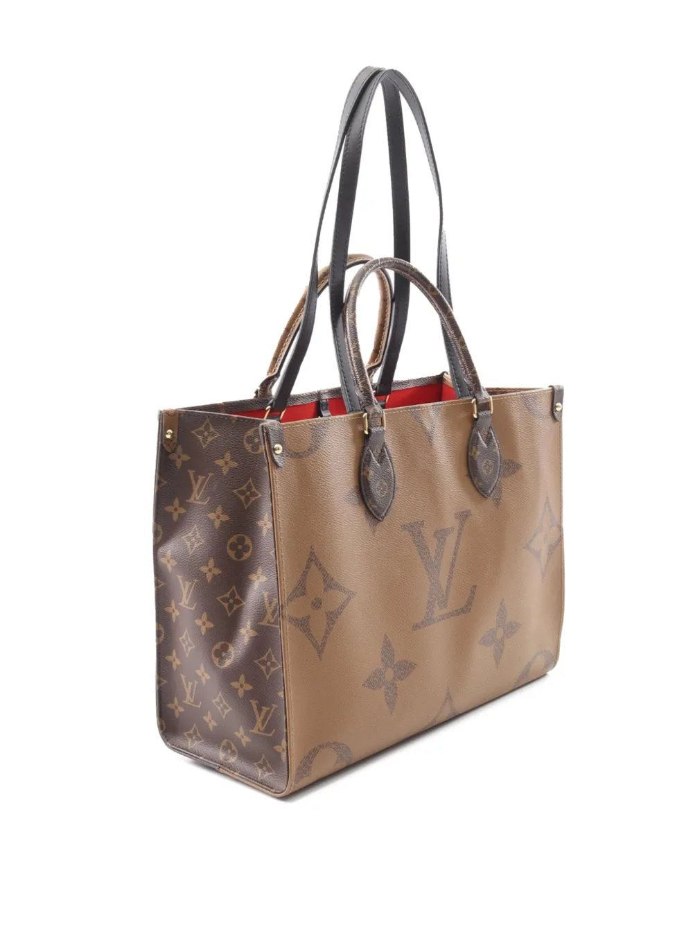 Pre-owned Louis Vuitton 2021 Monogram Giant Onthego Mm Satchel In Brown