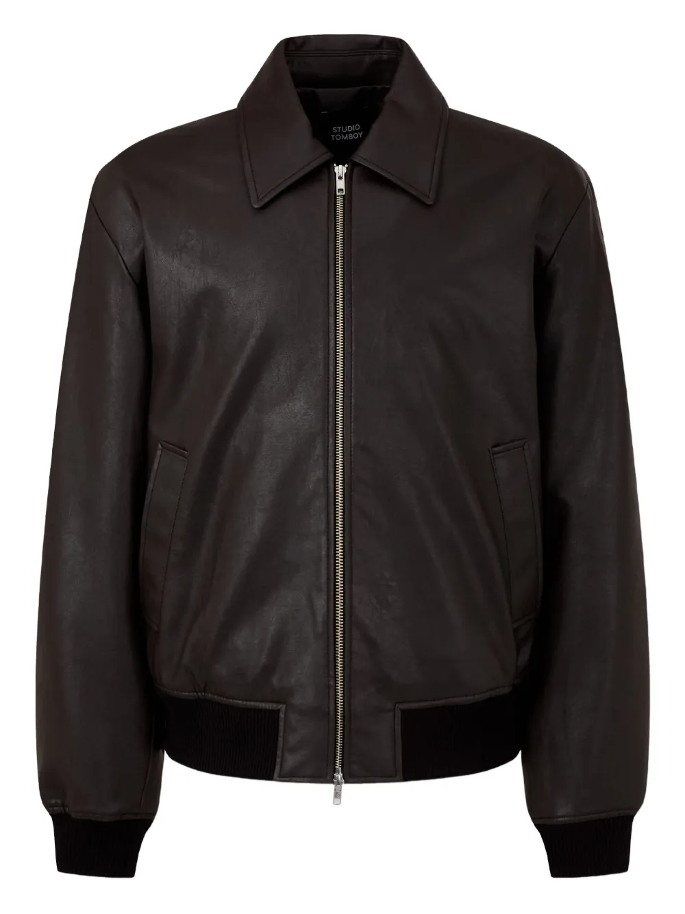 Studio Tomboy Zip-front Bomber Jacket In Brown