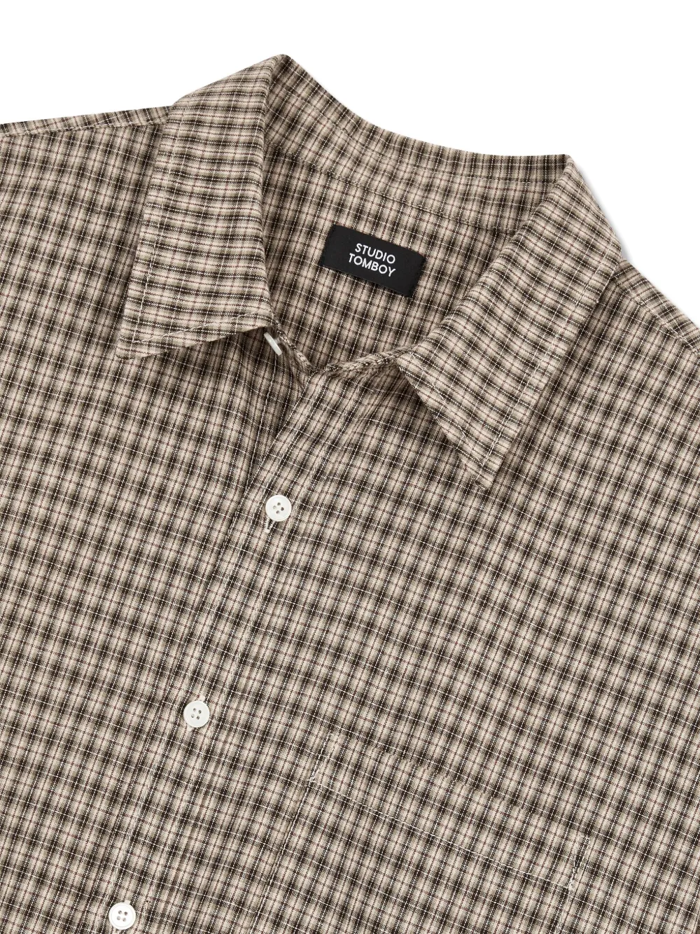 STUDIO TOMBOY Geruit katoenen overhemd Beige