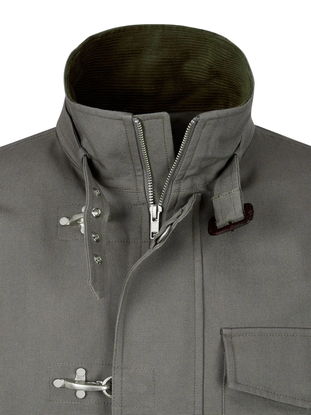 Studio Tomboy Fireman-clasp Cotton Jacket In Gray