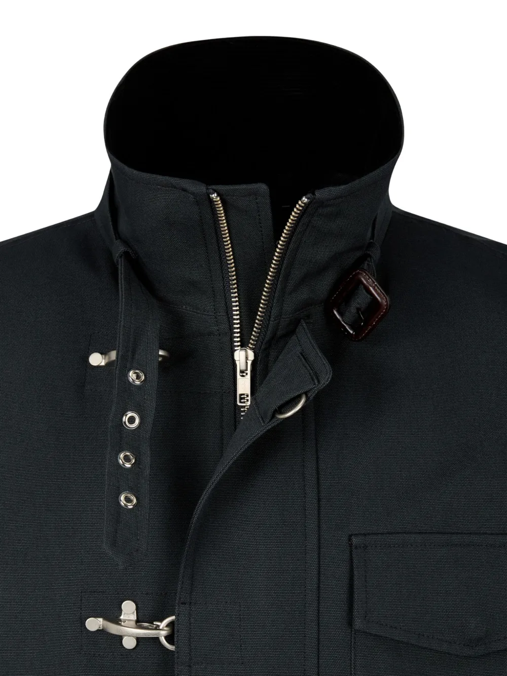 Studio Tomboy Fireman-clasp Cotton Jacket In Black