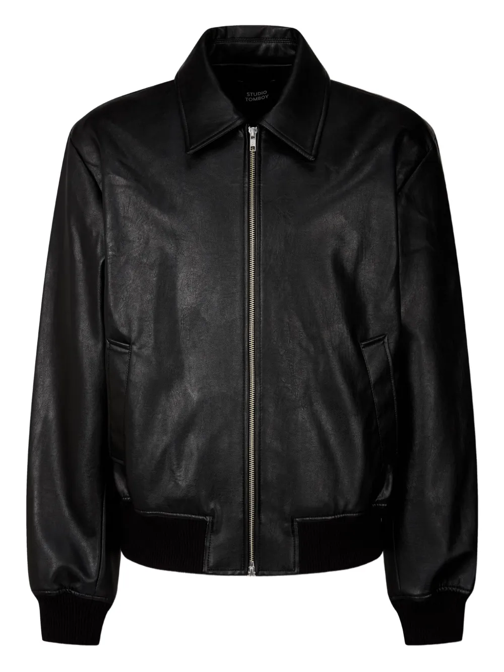 Studio Tomboy Zip-front Ribbed-cuff Jacket In Black