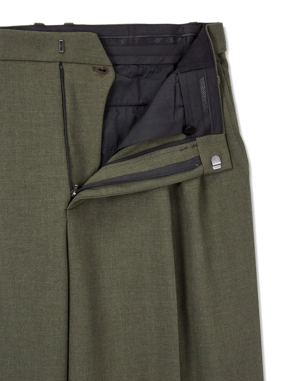 Studio Tomboy Pleated-front Trousers In Green