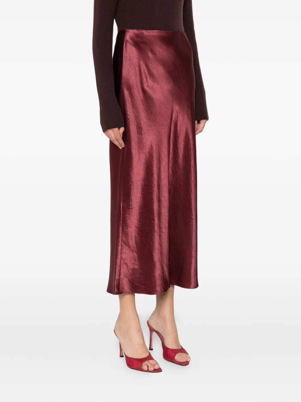 Vince High-waisted Midi Skirt In Multi