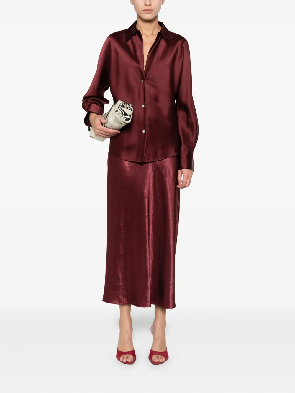 Vince Satijnen blouse - Rood