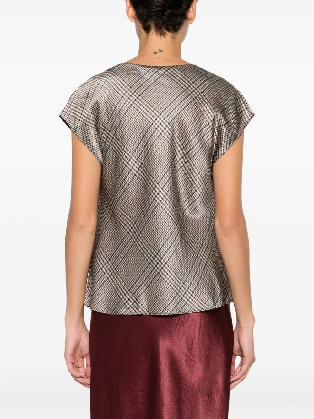 Vince Geruite blouse met col Beige